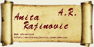 Anita Rajinović vizit kartica